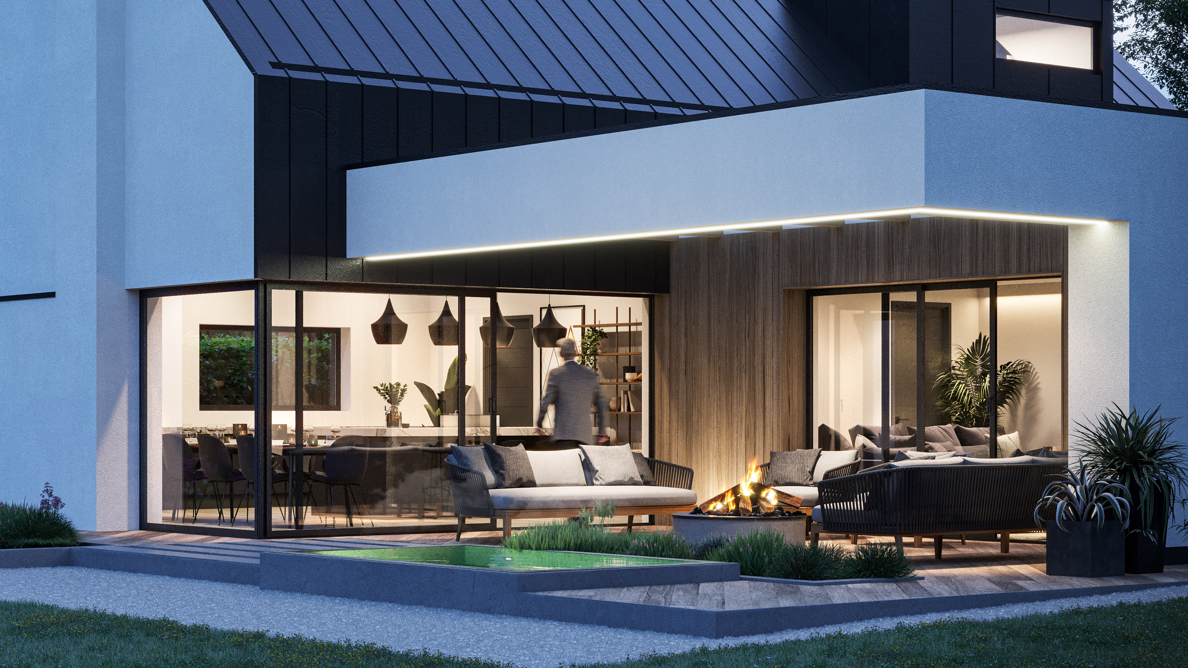 SkyView - House Property Dusk CGI 3D Visualisation