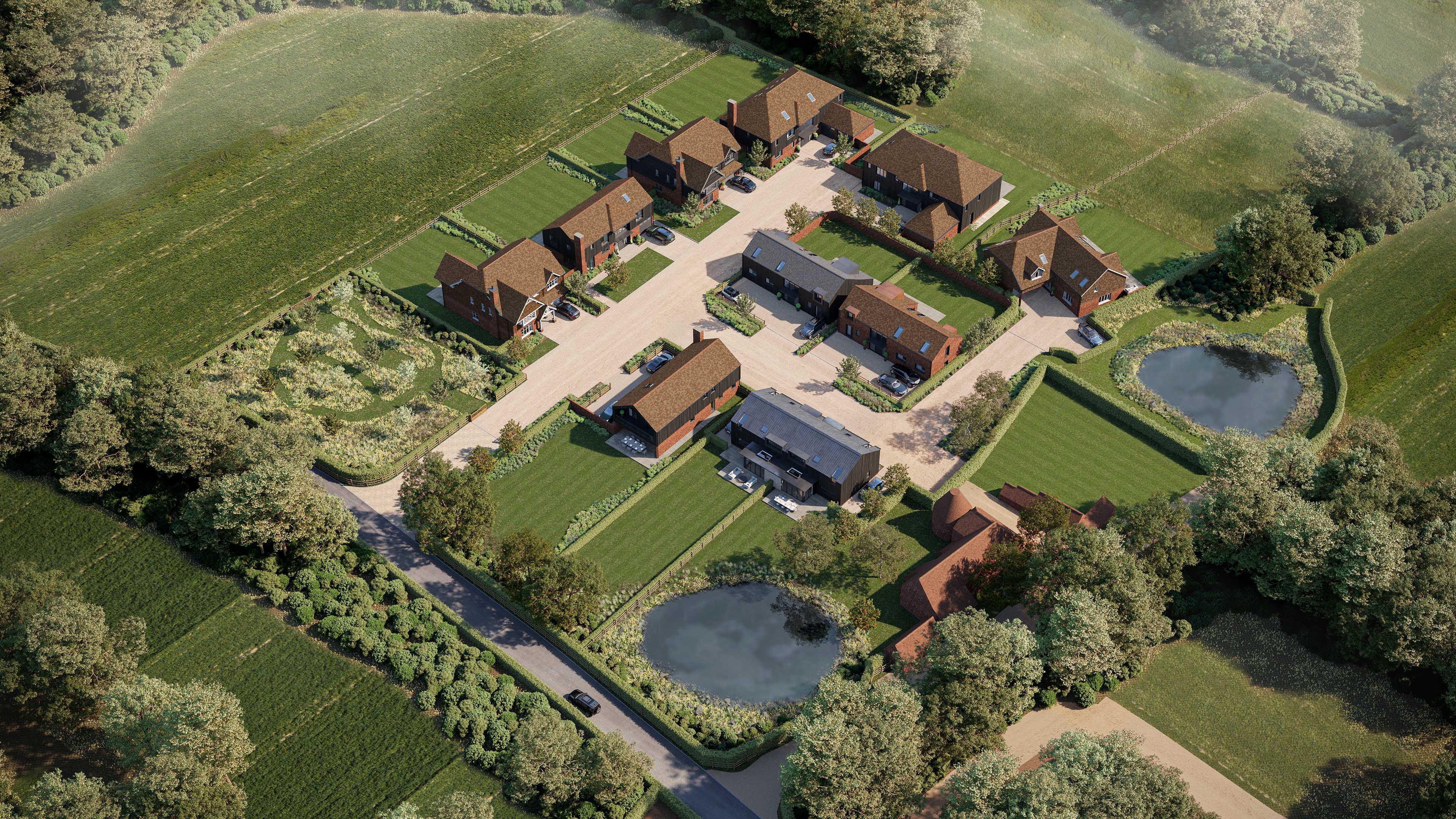 Hilders Farm - 3D Aerial Site Plan CGI